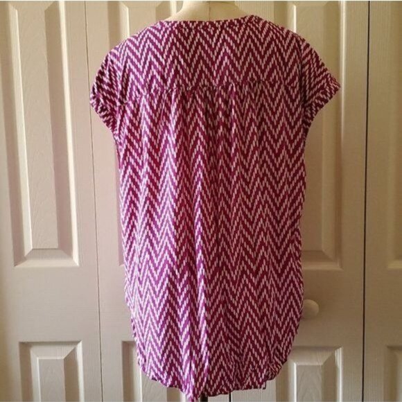 Blouse St John's Bay Tunic Top Shirt Cap Sleeves Women's WOMAN'S Large Petite - Picture 5 of 11